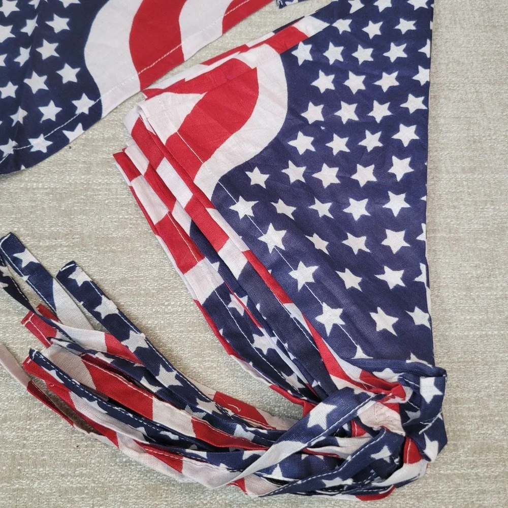 Set of 12 USA American Flag Bandannas Kerchief Facemask 100% Cotton Lot NEW